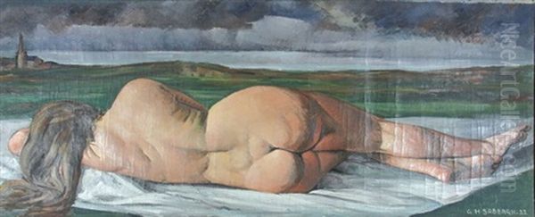 Nu Couche Oil Painting by Georges Hanna Sabbagh