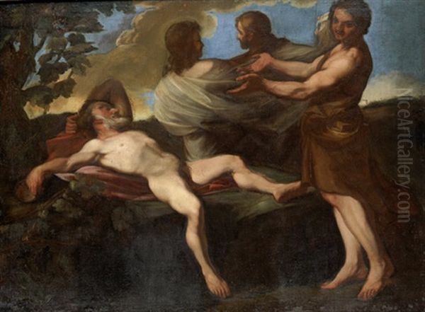 Die Trunkenheit Des Noah Oil Painting by Andrea Sacchi