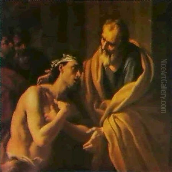 Il Ritorno Del Figliol Prodigo Oil Painting by Andrea Sacchi
