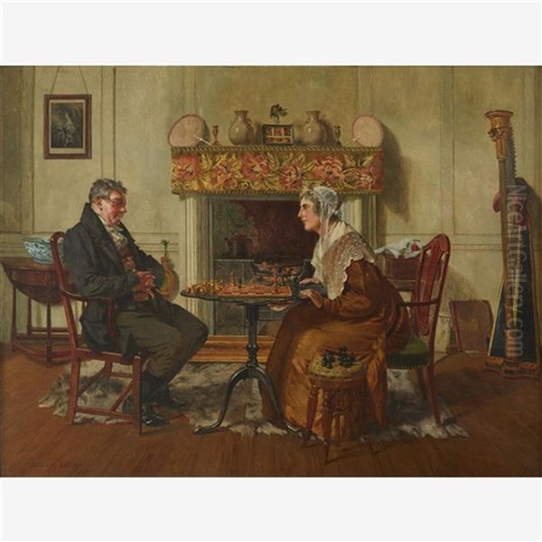 Mated Oil Painting by Walter-Dendy Sadler