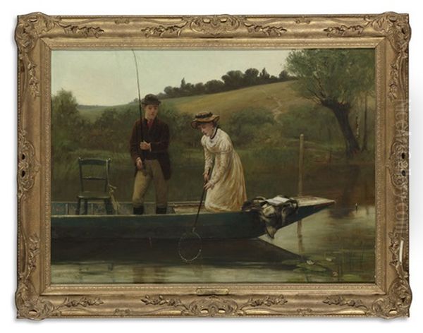 Netting The Catch Oil Painting by Walter-Dendy Sadler