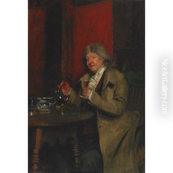 A Glass Of Toddy Oil Painting by Walter-Dendy Sadler