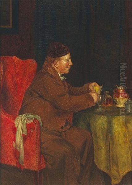 The Nightcap (+ The Cup That Cheers; Pair) Oil Painting by Walter-Dendy Sadler