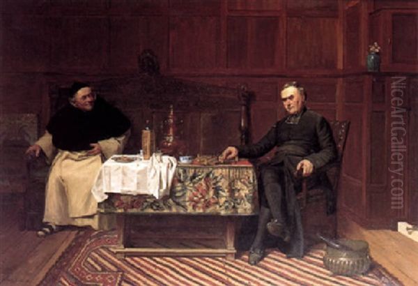 The Chess Game Oil Painting by Walter-Dendy Sadler