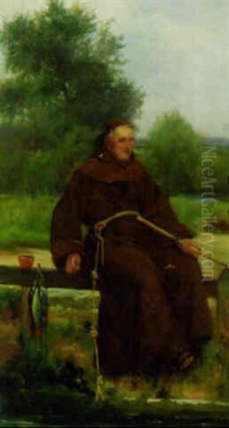 The Fishing Friar Oil Painting by Walter-Dendy Sadler