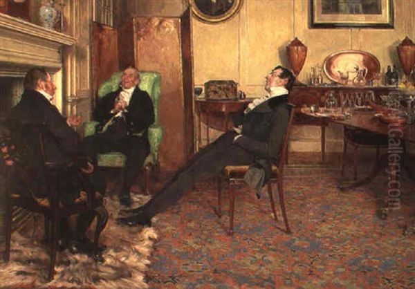 After Dinner, Rest Awhile Oil Painting by Walter-Dendy Sadler