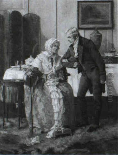 A Helping Hand Oil Painting by Walter-Dendy Sadler