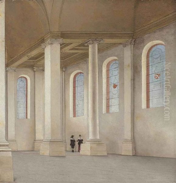 The Interior Of The Nieuwe Kerk, Haarlem, Seen From The South-west Oil Painting by Pieter Jansz Saenredam