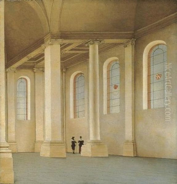 Haarlem, The Interior Of The Nieuse Kerk, Seen From The Southwest Oil Painting by Pieter Jansz Saenredam