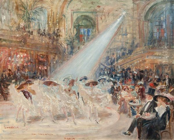 Bal Tabarin In Paris Oil Painting by Jan Safarik