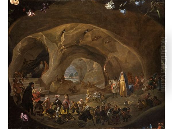 Die Grotte Der Ungeheuer Oil Painting by Cornelis Saftleven