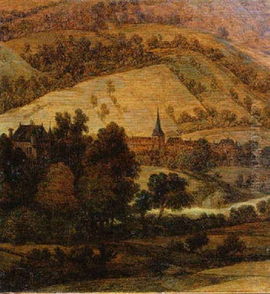 Paysage Au Clocher Oil Painting by Herman Saftleven
