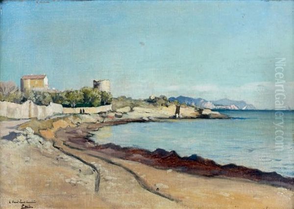 Plage De Bandol Oil Painting by Paul Jean Marie Sain