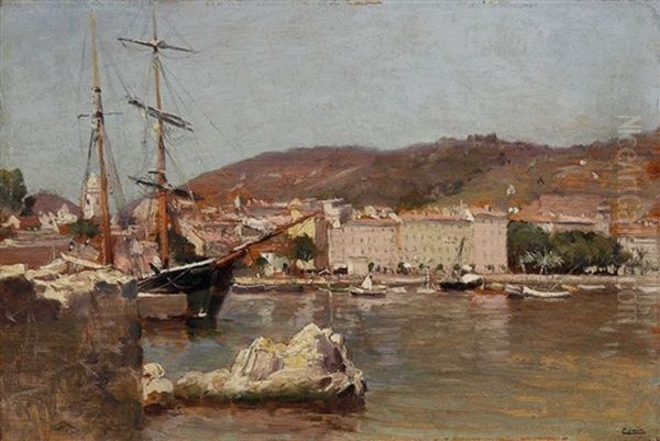 Der Hafen Von Ajaccio Oil Painting by Paul Jean Marie Sain