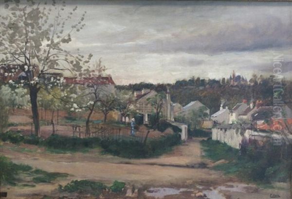 Village Anime Oil Painting by Paul Jean Marie Sain