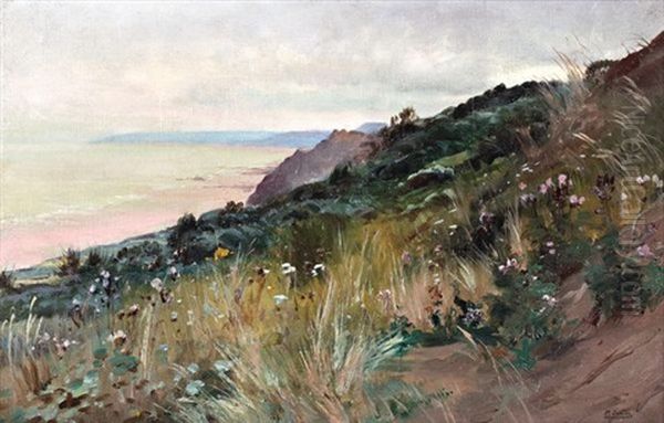 La Plage D'houlgate Oil Painting by Paul Jean Marie Sain