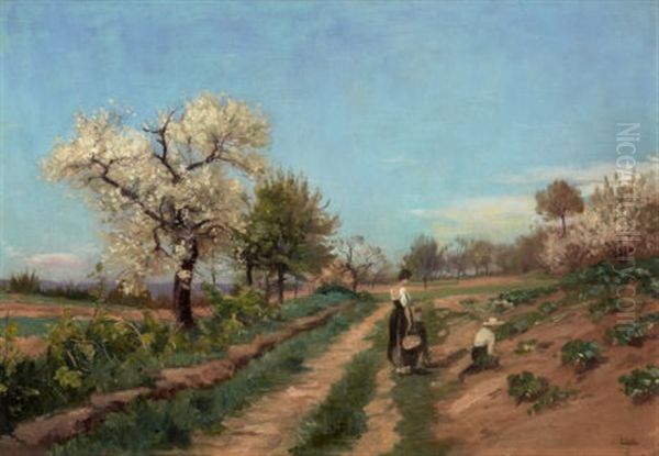 The Fruit Pickers Oil Painting by Paul Jean Marie Sain