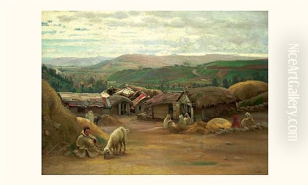 Campement Berbere Oil Painting by Paul Jean Marie Sain