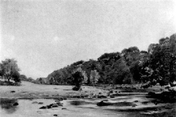 Sommerliche Flusslandschaft Oil Painting by Paul Jean Marie Sain