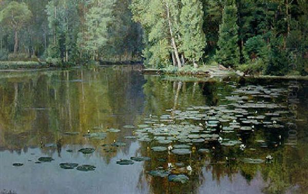 Waterlillies Oil Painting by Paul Jean Marie Sain