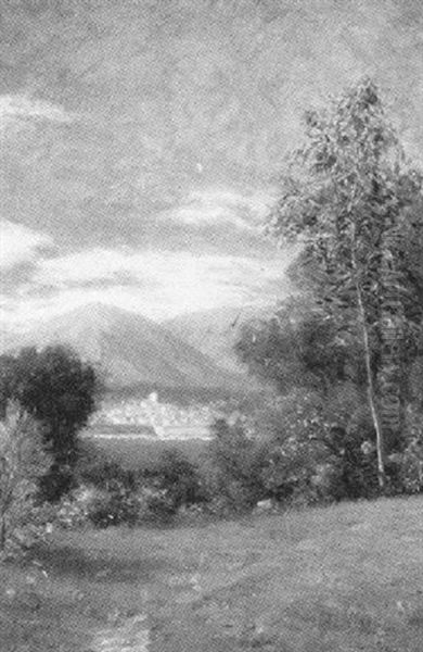 A View Across The River Oil Painting by Paul Jean Marie Sain