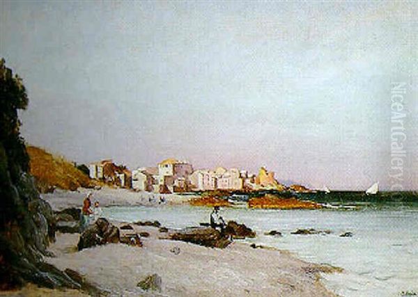 Calanque A Ebalonga En Corse Oil Painting by Paul Jean Marie Sain