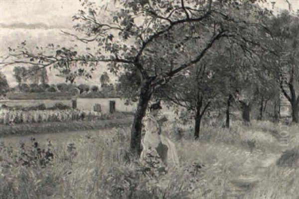 Jeune Femme Lisant Oil Painting by Paul Jean Marie Sain