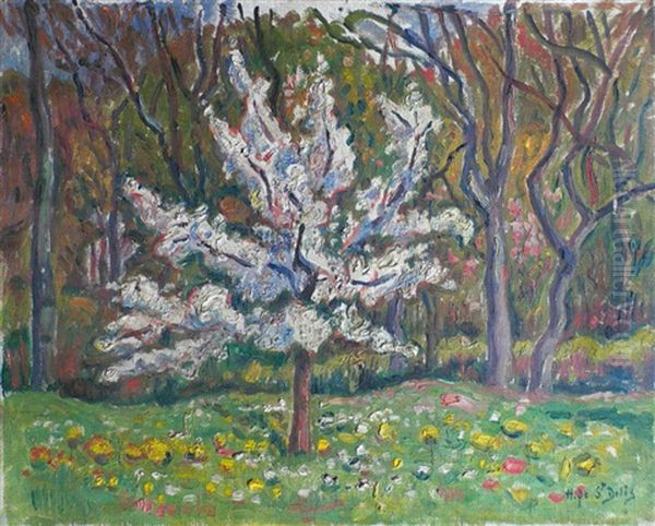 Arbre En Fleurs Oil Painting by Henri Lienard De Saint-Delis