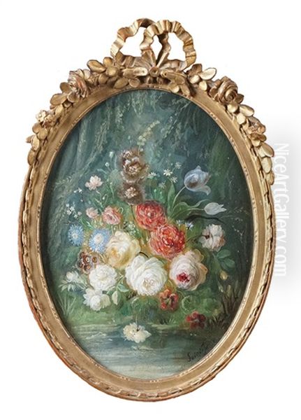 Jete De Fleurs Oil Painting by Simon Saint-Jean