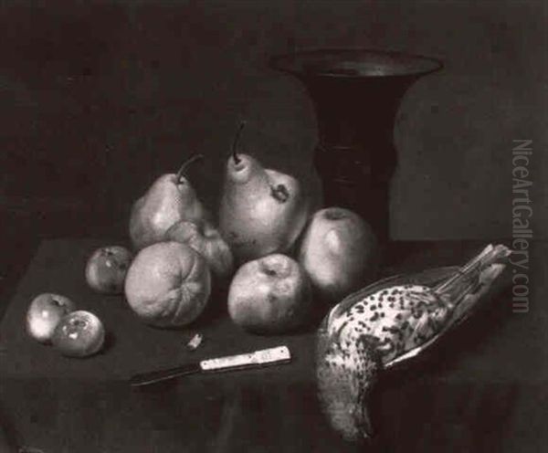 Nature Morte Aux Coings Sur Un Entablement Oil Painting by Simon Saint-Jean