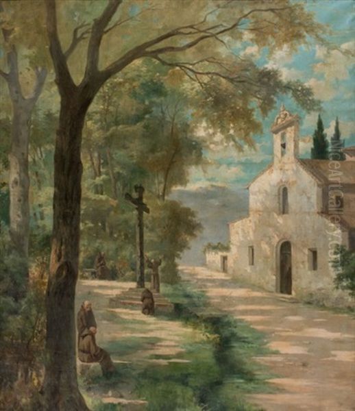 El Huerto Del Convento Oil Painting by Emilio Sala y Frances
