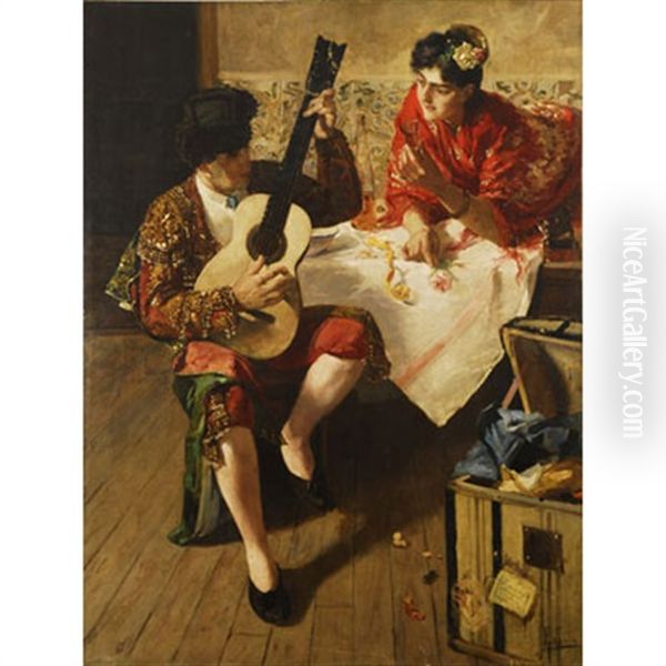 Galanteo Oil Painting by Emilio Sala y Frances