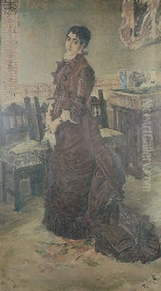 Dama Joven En Un Interior Oil Painting by Emilio Sala y Frances