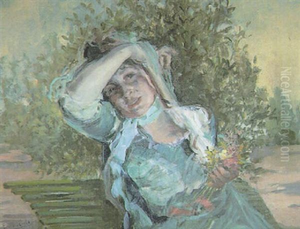 La Chica De Las Flores Oil Painting by Emilio Sala y Frances