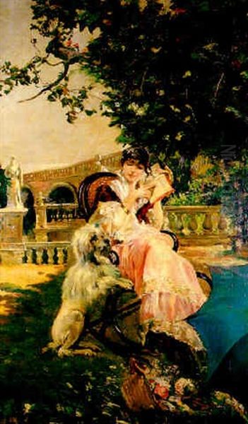 La Leccion De Lectura Oil Painting by Emilio Sala y Frances