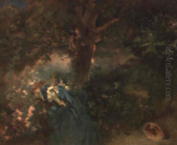 Eligiendo Una Flor Oil Painting by Emilio Sala y Frances