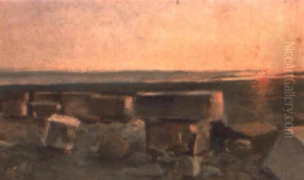 Marina Con Rompeolas Oil Painting by Emilio Sala y Frances