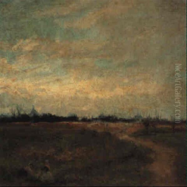 Paisaje Con Ciudad A Fondo Oil Painting by Emilio Sala y Frances