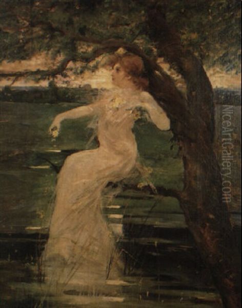 Mujer En El Parque Oil Painting by Emilio Sala y Frances