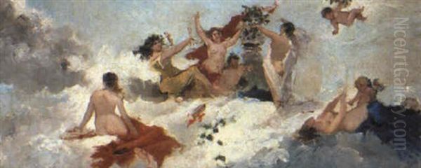 Escena Mitologica Oil Painting by Emilio Sala y Frances