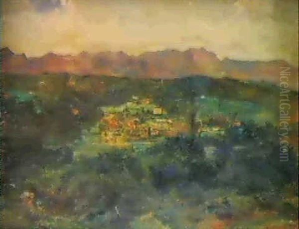 Pueblo De Montana Oil Painting by Emilio Sala y Frances