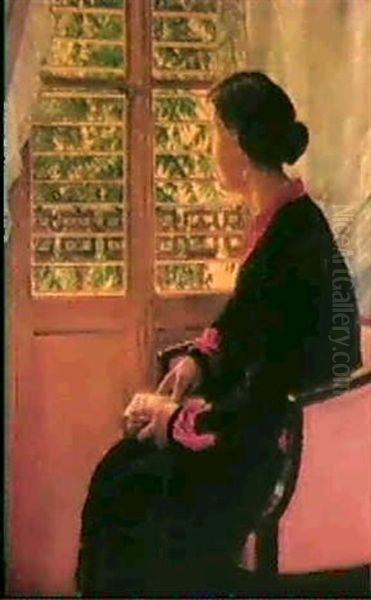 Mirando Por La Ventana Oil Painting by Emilio Sala y Frances