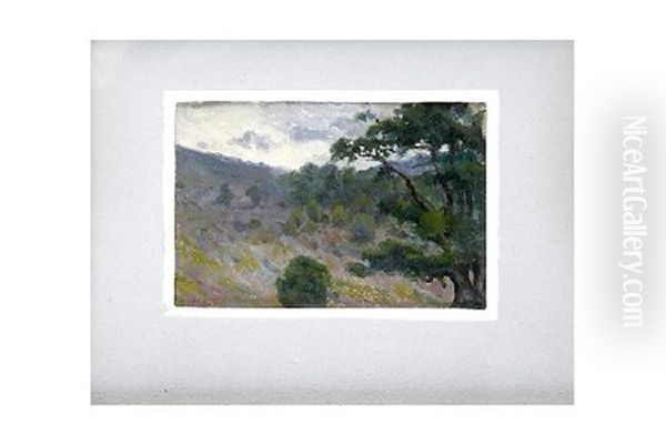 Monte Mayor Y El Collado De Somaoz Visto Desde El Praonuevo Oil Painting by Manuel Salces y Gutierrez