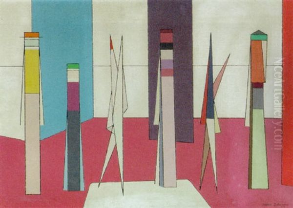 Grand Interior And Seperation Oil Painting by Attilio Salemme