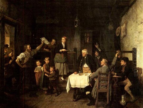 Die Botschaft Oil Painting by Hubert Salentin