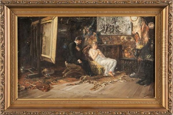 L'atelier Del Pittore Oil Painting by Juan Pablo Salinas