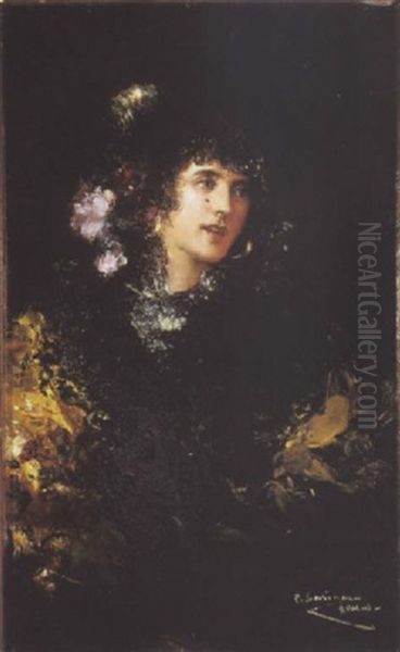 Retrato De Senora Oil Painting by Juan Pablo Salinas