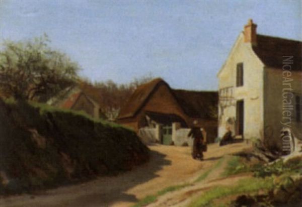 Sommerliche Dorfansicht Oil Painting by Carl Albert Von Salis-Soglio