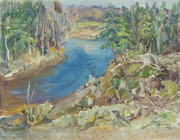 River Oil Painting by Tyko Sallinen