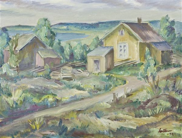 Yard View Oil Painting by Tyko Sallinen